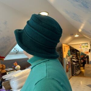 Dark Teal Wool Cloche Hat by Scala